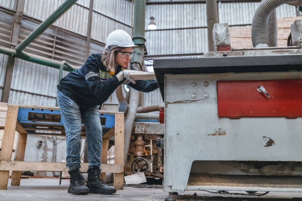 istock Wood turning operator ensures precision, quality to meet industry standards and customer requirement 1703421271