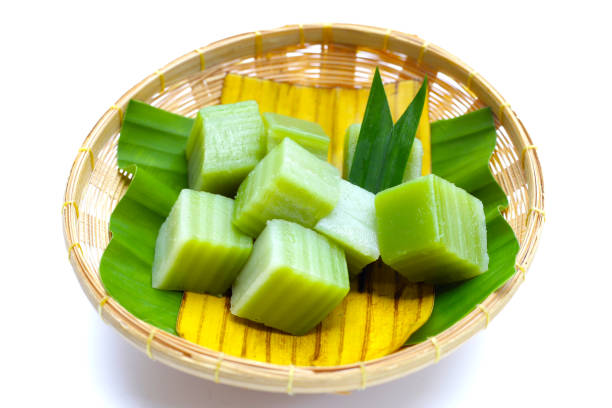 istock Steamed pandan layer cake. Thai Desserts. 1703451006