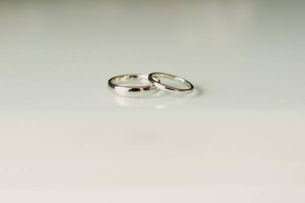 istock Pair of elegant wedding rings 1703451249