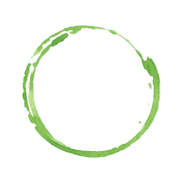 istock Abstract green watercolor circle isolated on a white background, hand-drawn. 1703481286