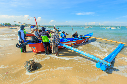 Bali Indonesia - Apr 05, 2016: Daily activities at Jimbaran village, Bali Indonesia.