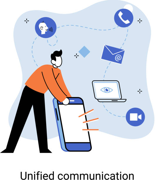 istock Unified communication metaphor. Social media creative idea. Online social network. Business interaction app 1703534796