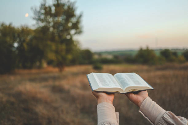 istock Bible in hands in nature, Christian concept 1703547700