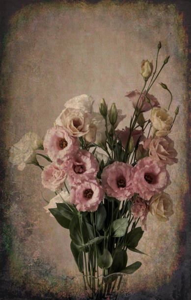 istock A bouquet of Eustoma flowers stands 1703576638