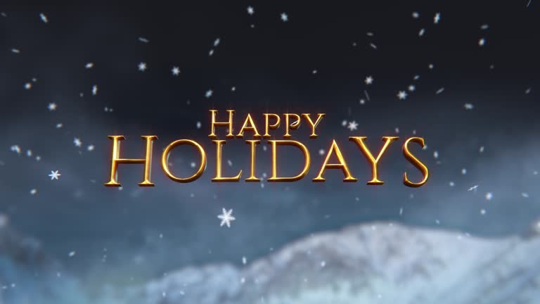 Happy Holidays Title in a 3D animation