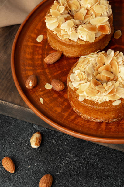 istock Tart pie with almond petals on plate 1703589475