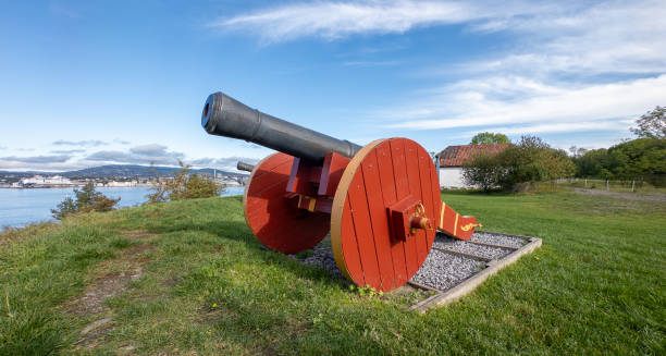 istock Colorful decorative cannon in Oslo, Norway. Oslo Sightseeing. 1703605881
