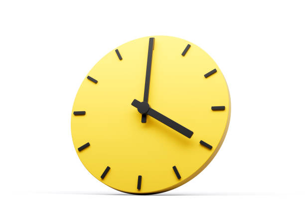 istock 3d Simple Yellow Round Wall Clock 4 O'Clock Four O'clock On White Background 3d illustration 1703607520