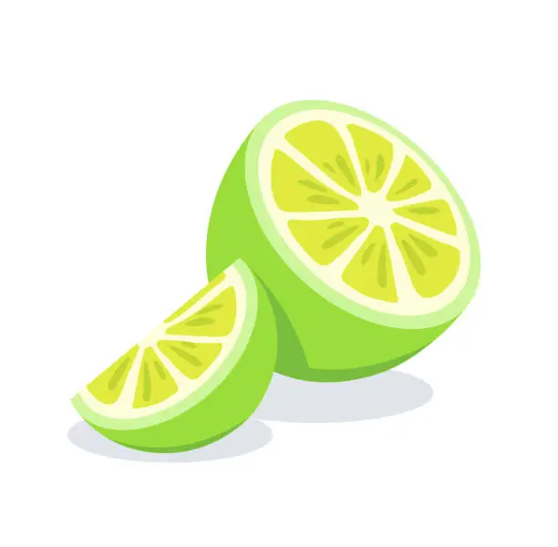 Vector illustration of green lemon vector illustration