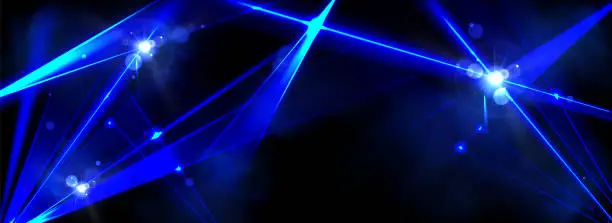 Vector illustration of Realistic blue laser light beams