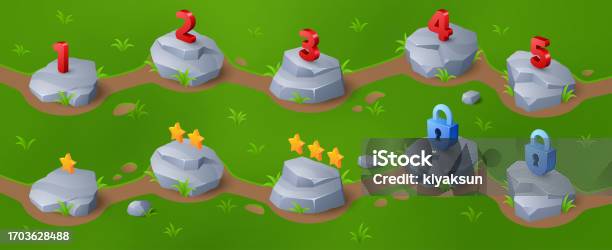 Level Indication Ui Game Level Indicator To Select On Map Ui Interface Stock Illustration ...