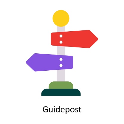 Guidepost vector Flat Icon Design illustration. Symbol on White background EPS 10 File