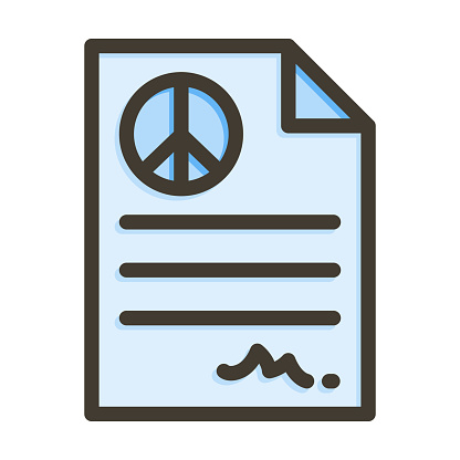 Peace Treaty Vector Thick Line Filled Colors Icon For Personal And Commercial Use.