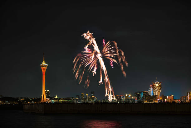 Fireworks are a class of low explosive pyrotechnic devices used for aesthetic and entertainment purposes. They are most commonly used in fireworks displays, also called a fireworks show or pyrotechnics, combining a large number of devices in an outdoor setting. Fireworks take many forms to produce four primary effects: noise, light, smoke, and floating materials. They may be designed to burn with colored flames and sparks including red, orange, yellow, green, blue, purple and silver.