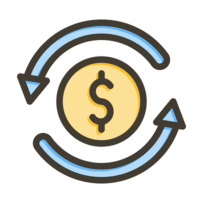Return Of Investment Vector Thick Line Filled Colors Icon For Personal And Commercial Use.