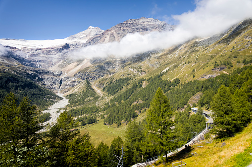 Holidays in Switzerland - Piz Palü mountain in the Bernina Range of the Alps
