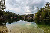 Piskovna lake in Adrspaske skaly in Czech republic