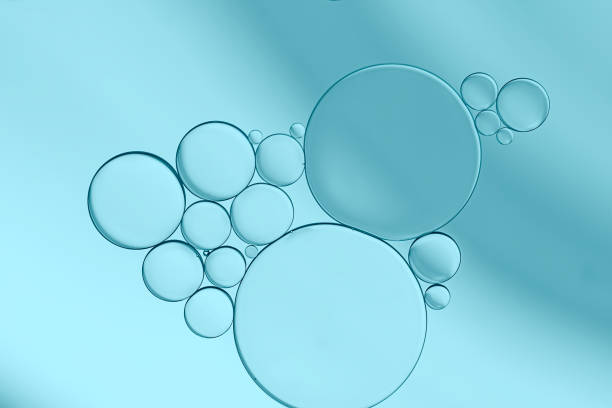 istock Soft blue background of oil and water bubbles. 1703728503