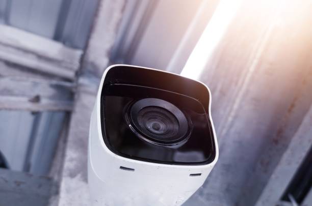 istock Close up the CCTV camera install to workshop 1703734045