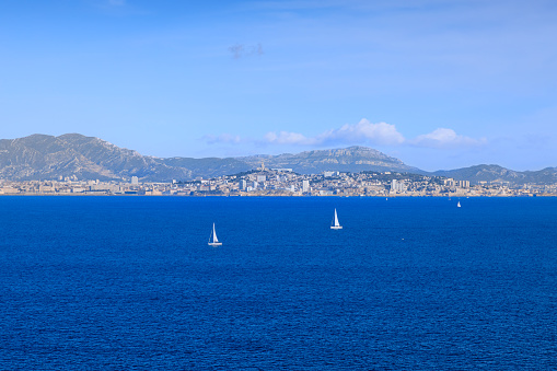 Yacht Sailing on the Adriatic blue Sea