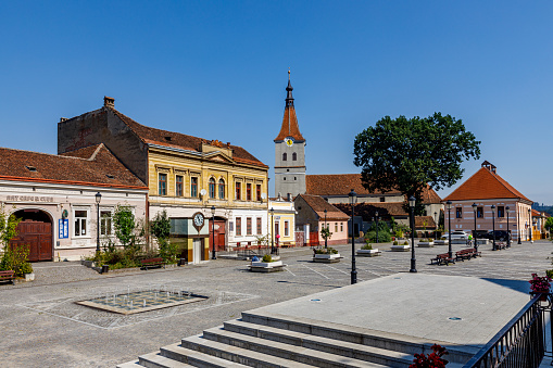 Rosenau, Rasnov, Romania - August 13, 2021: The city of Ransom or Rosenau in Romania