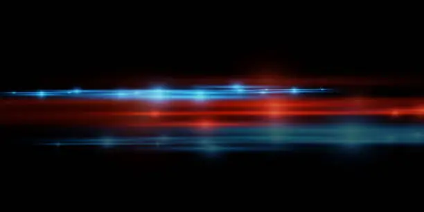 Vector illustration of Glowing speed lines. Light glowing effect. Abstract lines of motion.