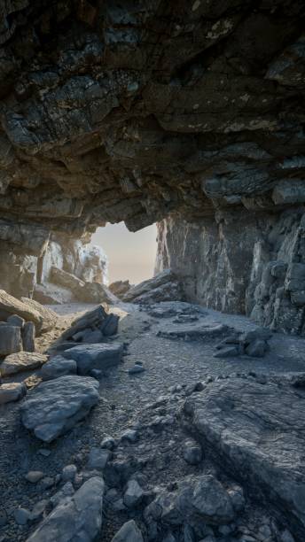 istock The sun's gentle light brightens the stony cave floor. 1703791557