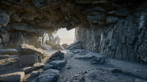 istock The sun's gentle light brightens the stony cave floor. 1703792080