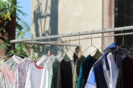 clothesline on a hot sunny day
