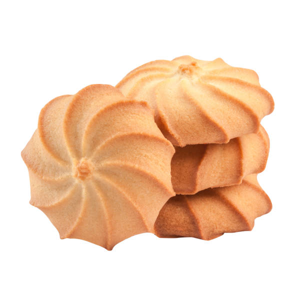 istock Crunchy butter shortbread swirl biscuits isolated on white background 1703875505