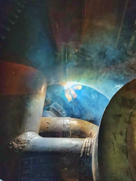 istock Welding work in a welder's den, where it's very dangerous. 1703879899
