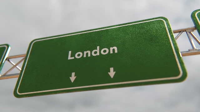 London Sign in a 3D animation