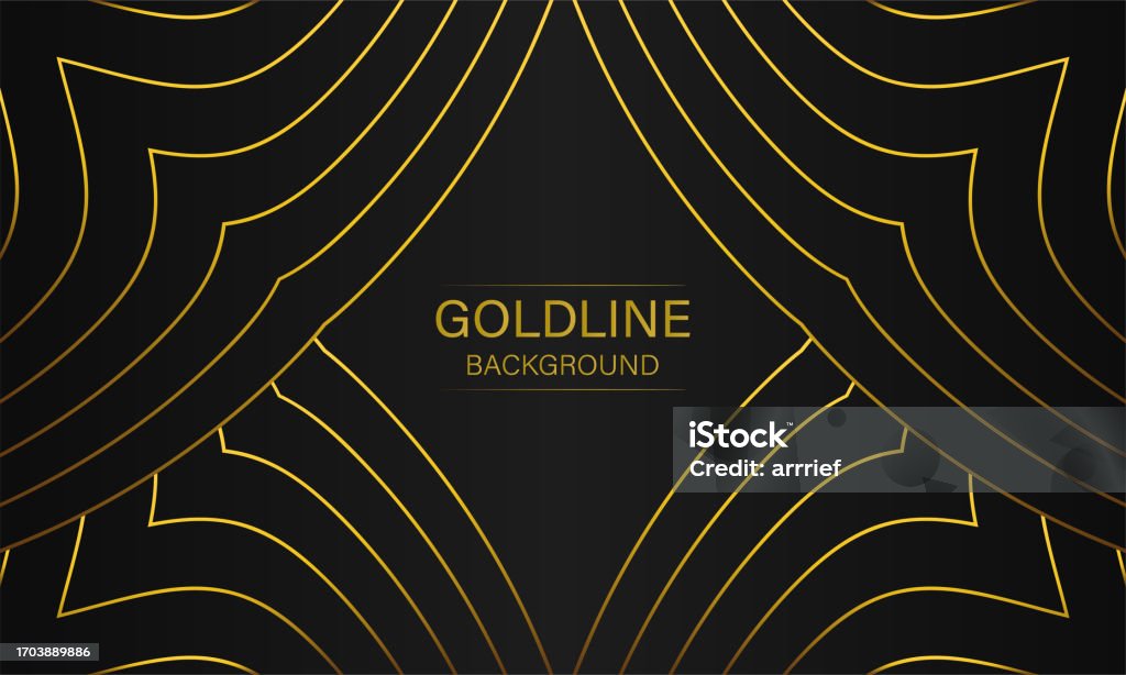 Fast Gold Line Luxury Abstract Gold Line On Black Background Stock Illustration ...