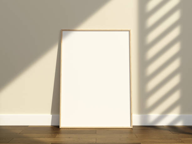 istock Frame mockup with on brown wall. Poster mockup. Clean, modern, minimal frame. Indoor interior, show text or product 1703913954