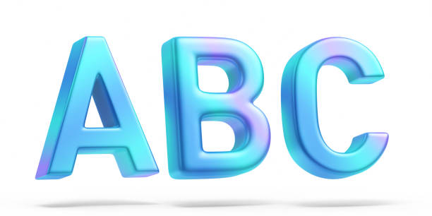 texto abc volando y sombra aislado sobre foto de archivo de fondo blanco - letter b three dimensional shape alphabet sign fotografías e imágenes de stock