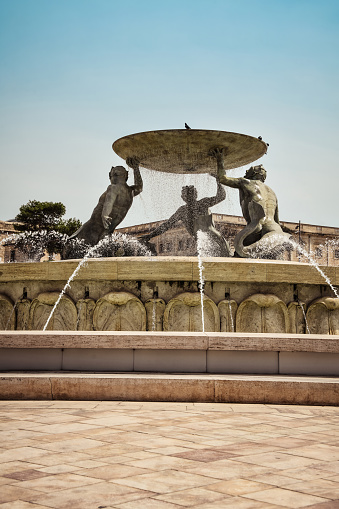 The Tritons' Fountain In Valletta, Malta.