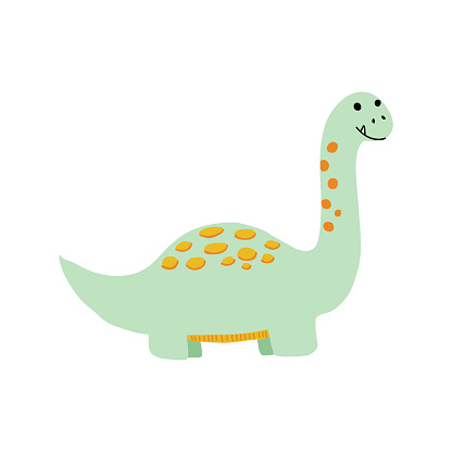 Funny Dinosaur Hand Drawn Vector Illustration