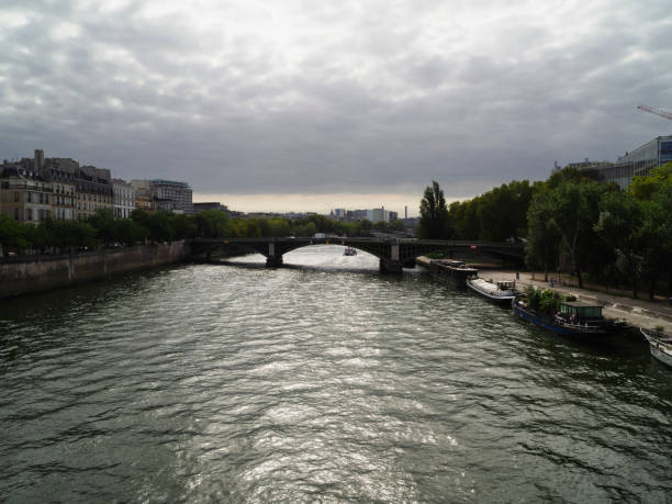 Seine River in Paris stock photo