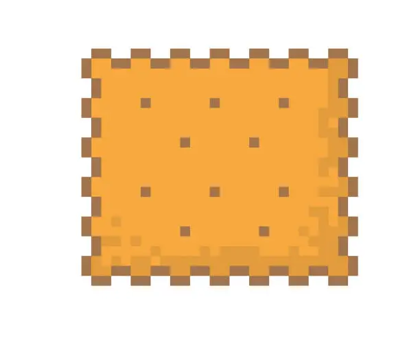 Vector illustration of Cracker Biscuit pixel iilustration