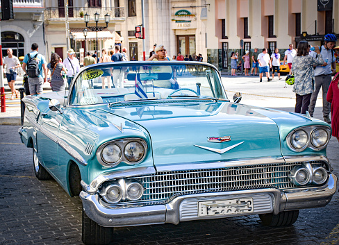 Old-timer vintage car  streets of  Havana, Cuba
