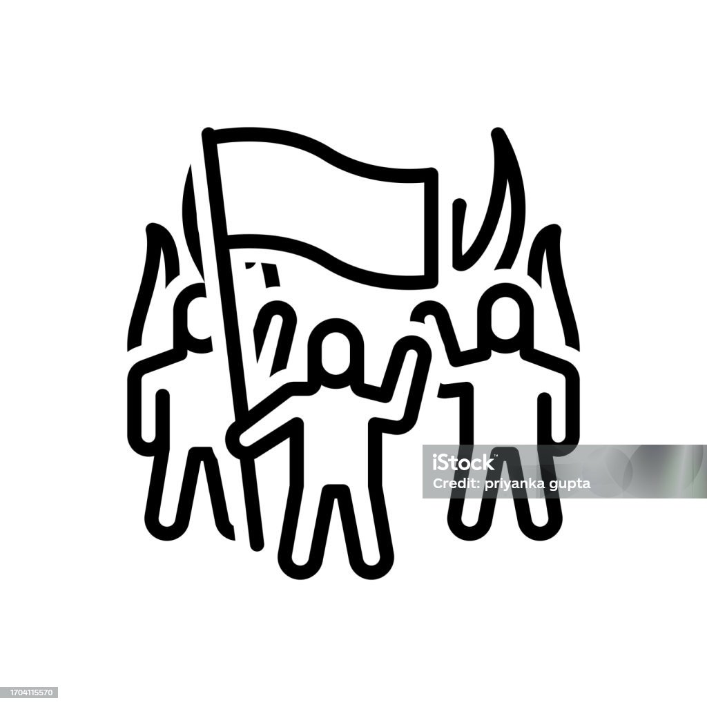 Flag Protest Vector Protest Sloganeering Stock Illustration - Download Image Now - Conflict ...