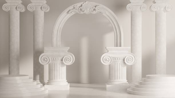 istock 3d rendering illustration with classic luxury roman column for product background with background for branding presentation 3d rendering illustration. 1704128242