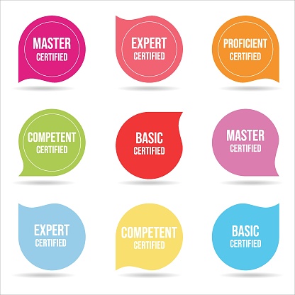 Collection of certified badge colorful vector template