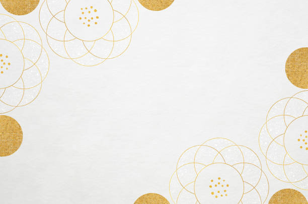 istock Japanese washi paper background with floral frame illustration 1704179686