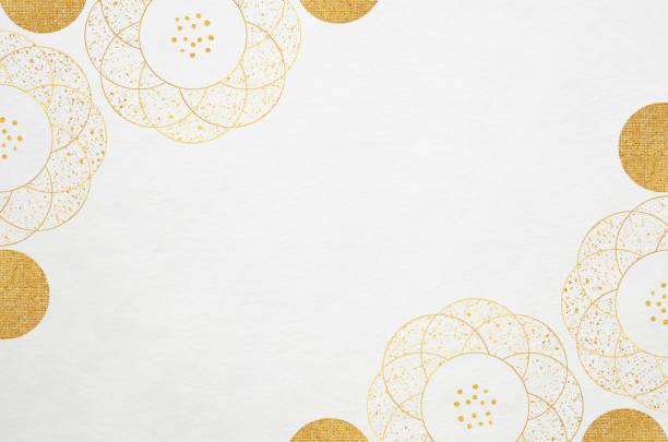 istock Japanese washi paper background with floral frame illustration 1704179694