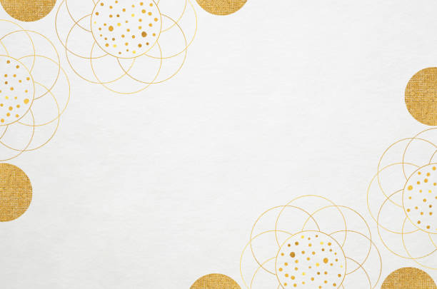 istock Japanese washi paper background with floral frame illustration 1704179711