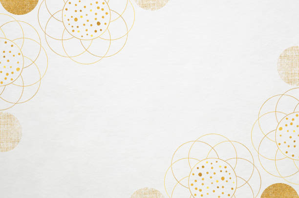 istock Japanese washi paper background with floral frame illustration 1704179714