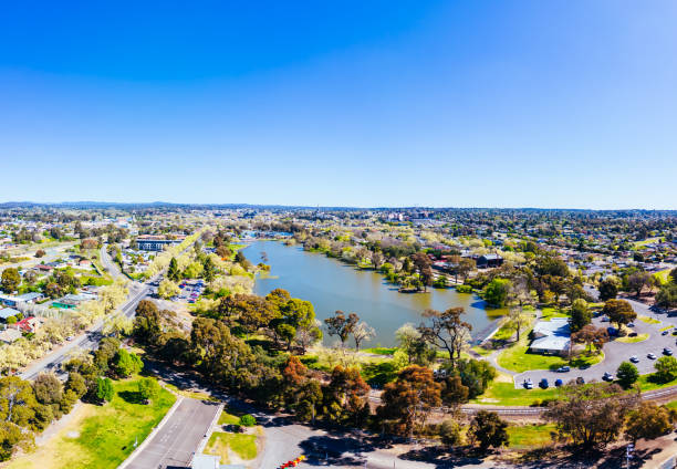 Lake Weeroona in Bendigo Australia stock photo