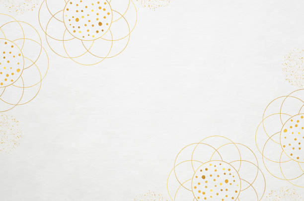 istock Japanese washi paper background with floral frame illustration 1704184672