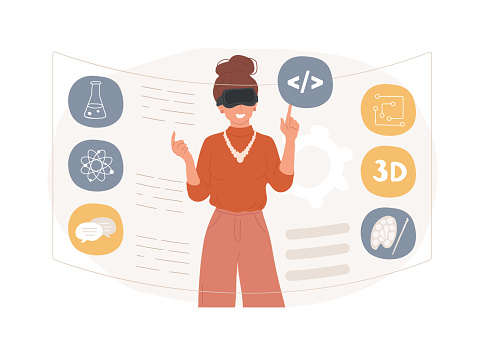 Interactive Learning Experience Isolated Concept Vector Illustration ...